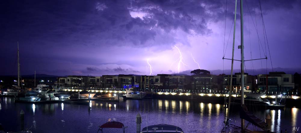 Electrical storm over Martha Cove (Dec 2011)